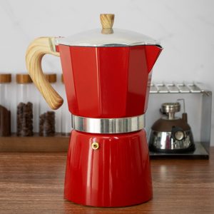CAFETERA 12 TAZAS BAMBÚ ROJO