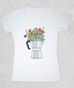 POLO TALLA S NEGRA DISEÑO MOKA FLORES