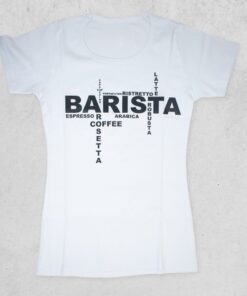 POLO TALLA BLANCO DISEÑO BARISTA